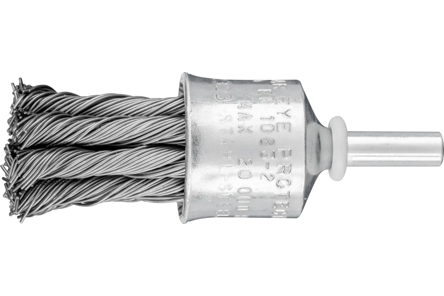 Picture of Pferd Knot Wire End Brush 3/4" Dia. Flared Cup .020 Carbon Steel 1/4" Shank